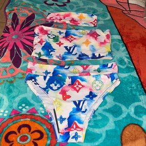 Louis V 3 piece Tie dye swimsuit
